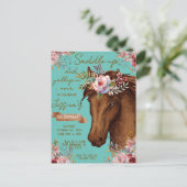 Party zum Geburtstag eines Aquarellpferdes Postkarte (Stehend Vorderseite)