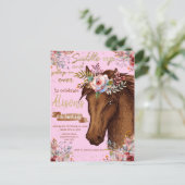 Party zum Geburtstag eines Aquarellpferdes Postkarte (Stehend Vorderseite)