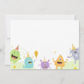 Party zum Geburtstag eines lustigen Monsters Einladung (Rückseite)