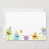 Party zum Geburtstag eines lustigen Monsters Einladung (Rückseite)