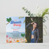 Party zum Geburtstag eines Mädchens, tropischer Ge Einladung (Stehend Vorderseite)