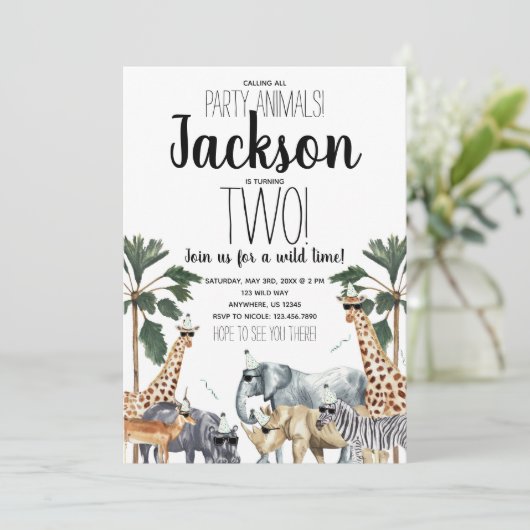 Party zum Geburtstag Einladung (Stehend Vorderseite)