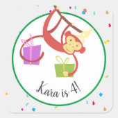 Party zum Geburtstag Quadratischer Aufkleber (Vorderseite)