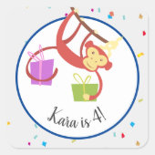 Party zum Geburtstag Quadratischer Aufkleber (Vorderseite)