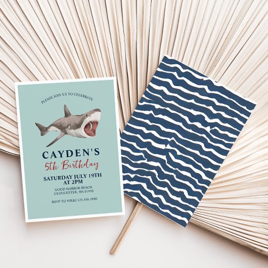 Party zum Geburtstag von Haifischen Einladung