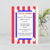 Party zum Gedenktag US Flagge Einladung (Stehend Vorderseite)