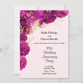 Party zum Hochzeitsfest in Rosa und Gold Einladung (Vorderseite)