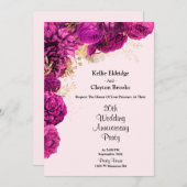 Party zum Hochzeitsfest in Rosa und Gold Einladung (Vorne/Hinten)