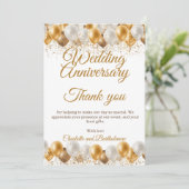 Party zum Hochzeitstag Dankeskarte (Stehend Vorderseite)