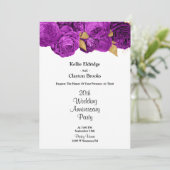 Party zum lila und goldenen Hochzeitstag Einladung (Stehend Vorderseite)