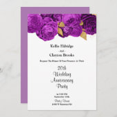 Party zum lila und goldenen Hochzeitstag Einladung (Vorne/Hinten)