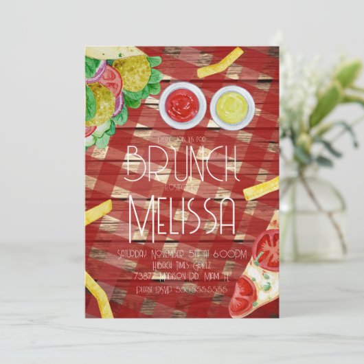 Party zum Mittag- und Abendessen Einladung (Stehend Vorderseite)