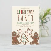 Party zum niedlichen Weihnachtskochtausch Einladung (Stehend Vorderseite)