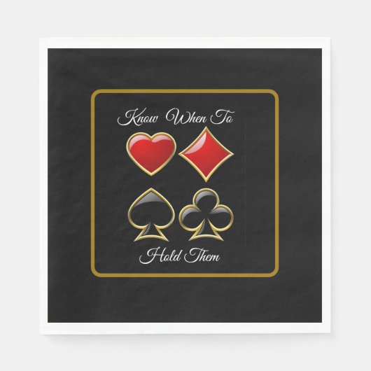 Party zum Poker von Kartenhaaren Serviette (Vorderseite)