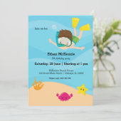 Party zum Schnorcheln Einladung (Stehend Vorderseite)