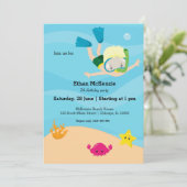 Party zum Schnorcheln Einladung (Stehend Vorderseite)