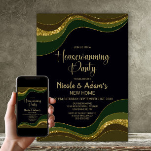 Party zum Schwarzen Glitzer Einladung