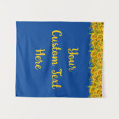 Party zum Sonnenblumen Hintergrund Custom Blue Wandteppich (Vorderseite (Horizontal))