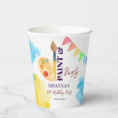 Party zum Thema Malerei und Party mit Monogramm Pappbecher (Rückseite)