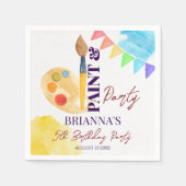 Party zum Thema Malerei und Party mit Monogramm Serviette (Vorderseite)