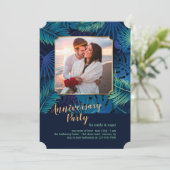 Party zum Tropischen Abendessen zum Jahrestag Einladung (Stehend Vorderseite)