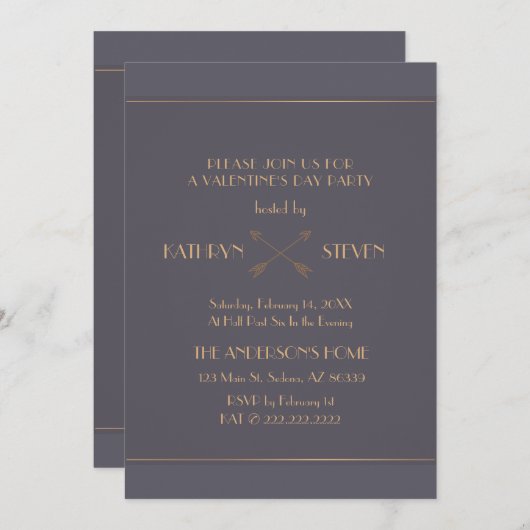 Party zum Valentinstag Einladung (Vorne/Hinten)