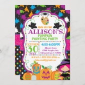 Party zum Zeichnen von Kürbiskürbis für Kinder Einladung (Vorne/Hinten)