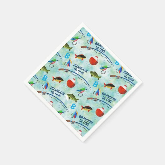 Party zum zweiten Mal zum Thema Fischfang Serviette (Ecke)