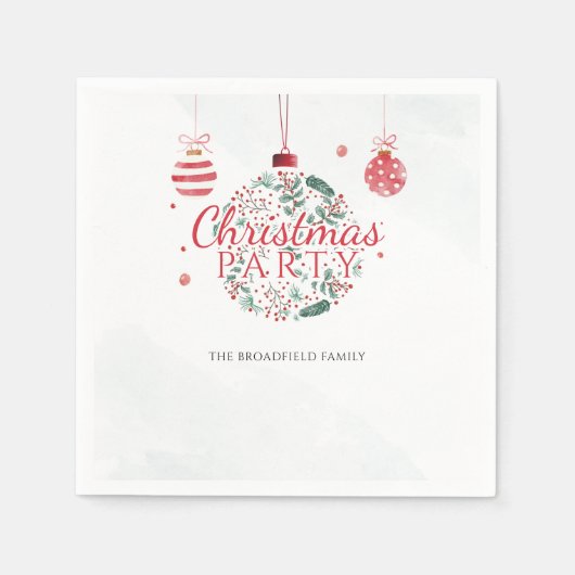 Party zur Ansammlung von Weihnachtsfamilien Serviette (Vorderseite)