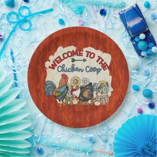 Party zur Begrüßung von niedlichen Hühnerhühnern Pappteller (Party)