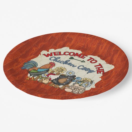 Party zur Begrüßung von niedlichen Hühnerhühnern Pappteller (Schrägansicht)