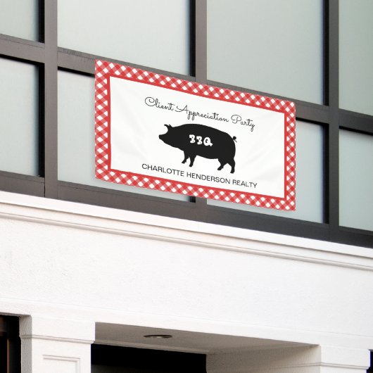 Party zur Bewertung von Red Checkered Client-GRILL Banner (Äußeres Gebäude)