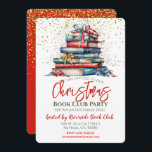 Party zur Bibliothek des Weihnachtsbuchs Einladung<br><div class="desc">Eine wunderschöne Buch Club Weihnachten Party Einladung. Diese fabelhafte Einladung enthält einen Haufen Bücher und Bänder auf einem goldenen Konfetti-Hintergrund. Einfach mit eigenen Xmas Buchclub oder Party-Details personalisieren.</div>
