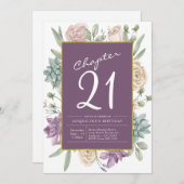 Party zur Blumenüberraschung am 21. Geburtstag der Einladung (Vorne/Hinten)