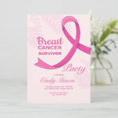 Party zur Brustkrebserkrankung Einladung (Stehend Vorderseite)