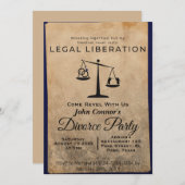 Party zur Ehescheidung fordert: Rechtsbefreiung Einladung (Vorne/Hinten)