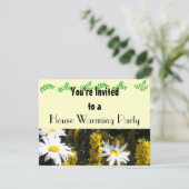 Party zur Erwärmung von White Daisy House Einladung (Stehend Vorderseite)