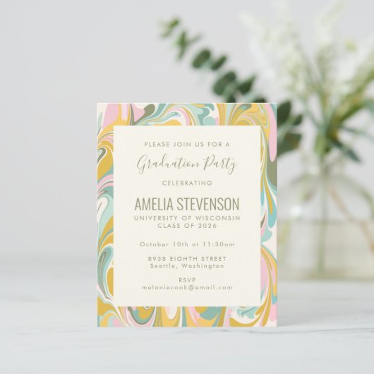 Party zur Graduierung von Budget Pastel Marble (Stehend Vorderseite)
