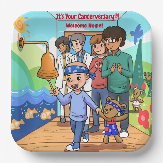 Party zur Krebsvorsorge Pappteller (Vorderseite)