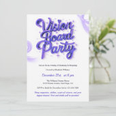 Party zur Manifestation des lila Neon-Vision-Board Einladung (Stehend Vorderseite)