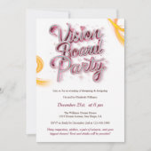 Party zur Manifestation des Neon Pink Vision Board Einladung (Vorderseite)