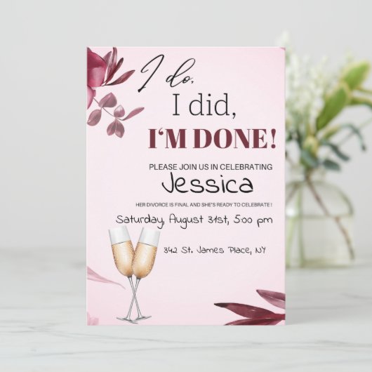 Party zur Scheidung Einladung (Stehend Vorderseite)