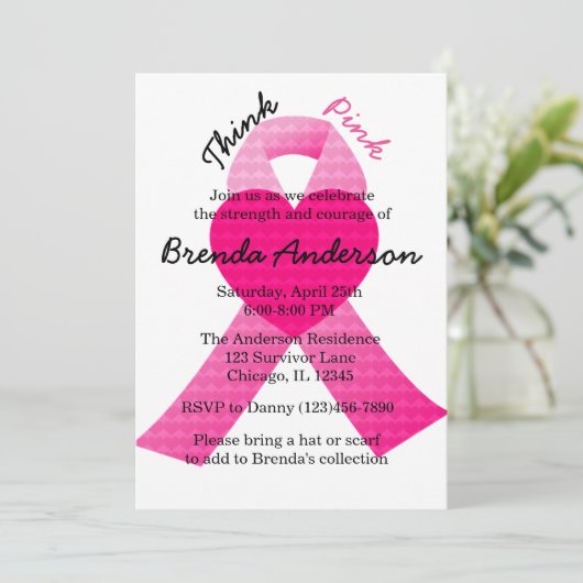 Party zur Sensibilisierung für Krebs Einladung (Stehend Vorderseite)