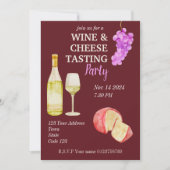 Party zur Weinverkostung und Käseverkostung Einladung (Vorderseite)