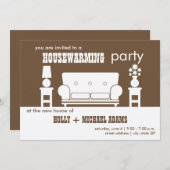 Party zur Wohnungsaufbereitung - Weiß Wohnzimmer Einladung (Vorne/Hinten)