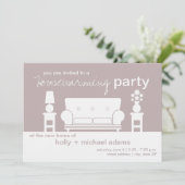 Party zur Wohnungsaufbereitung - Weiß Wohnzimmer Einladung (Stehend Vorderseite)