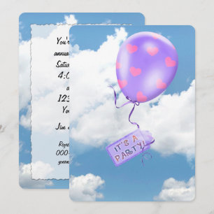 Partyballon am Himmel Einladung