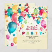 Partyballons-Einladung Einladung (Vorne/Hinten)