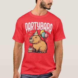 Partybara Lustige Capybara Geburtstagsfeier Tier v T-Shirt