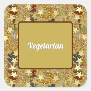 Partybunter Glamouröses Vegetarisches Essen Quadratischer Aufkleber
